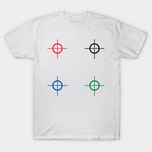 red black blue green target design T-Shirt